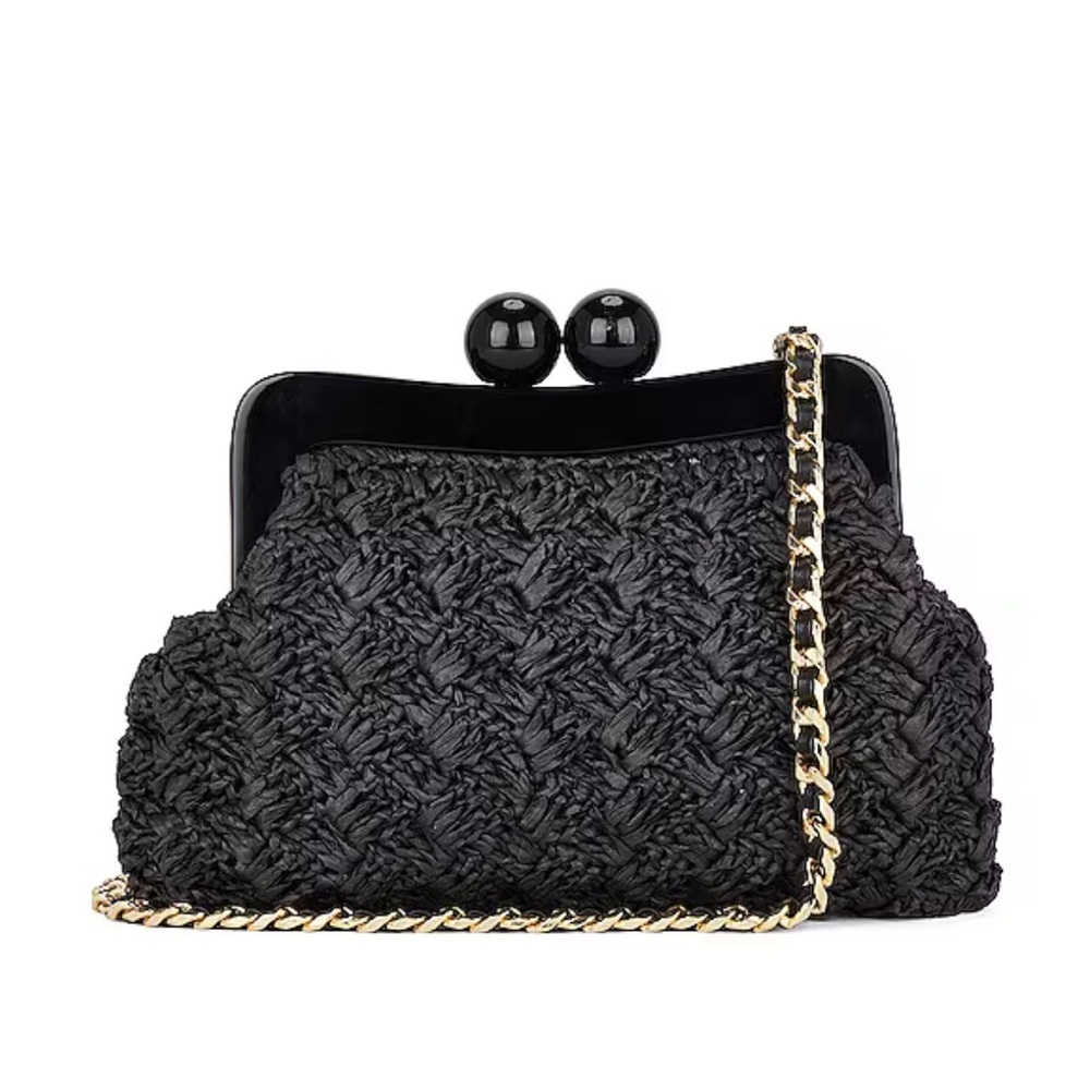 REVOLVE - BLACK CLUTCH BAG W CLASP 🖤🖤☕️♠️♠️
